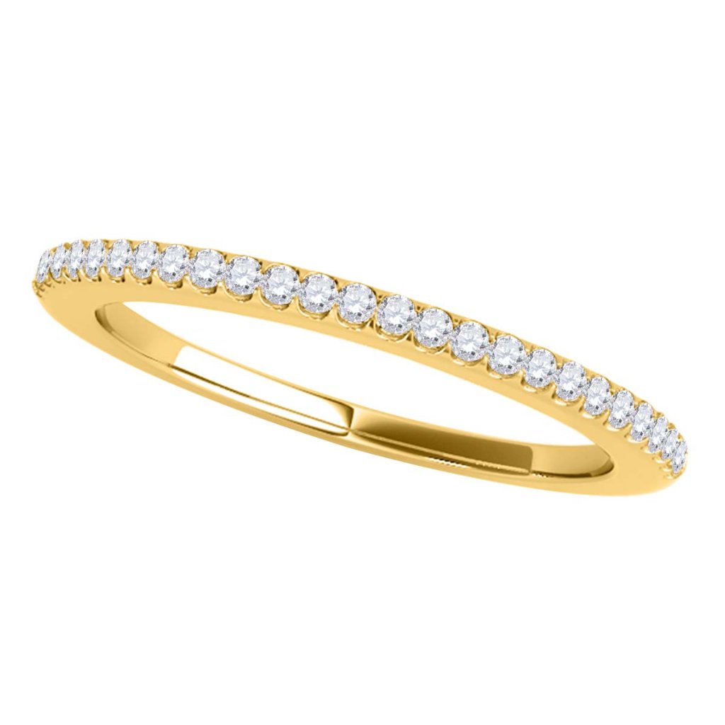 0.14 Cttw Natural Diamond Wedding Band In 14k Gold